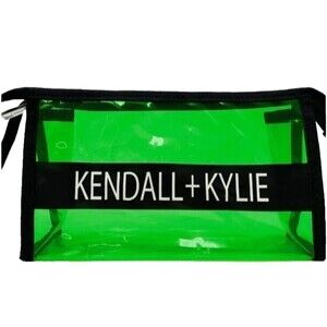 NEW Kendall + Kylie Green Makeup Bag With Black Logo